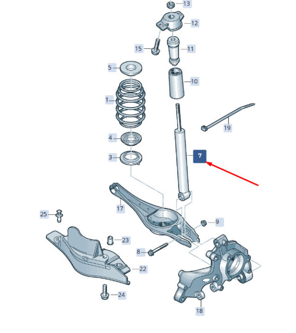 3Q0513049FN - ŠKODA SUPERB MK3 rear shock absorber 3Q0513049FN NEW ORIGINAL