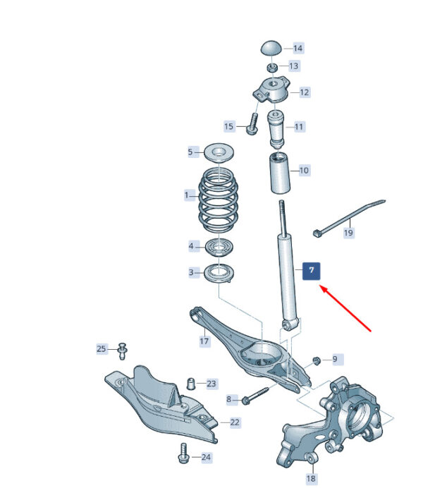 3Q0513049FS - New SKODA SUPERB MK3 Rear Shock Absorber 3Q0513049FS