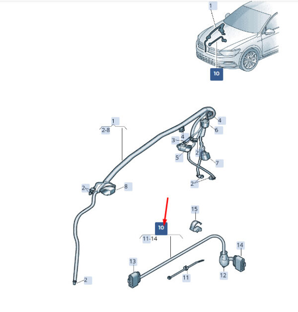 3Q0971068A - NEW ŠKODA SUPERB MK3 EXHAUST ADAPTER CABLE 3Q0971068A GENUINE
