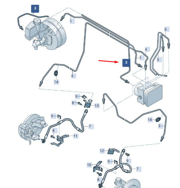 3Q2614740 - NEW ŠKODA SUPERB MK3 BRAKE PIPE RHD 3Q2614740 ORIGINAL