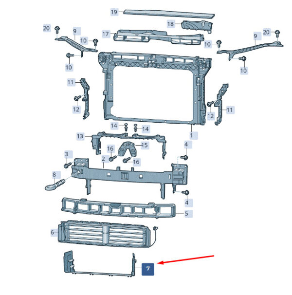 3V0121295 - NEW ŠKODA SUPERB MK3 FRONT LOWER AIR LINE 3V0121295 ORIGINAL