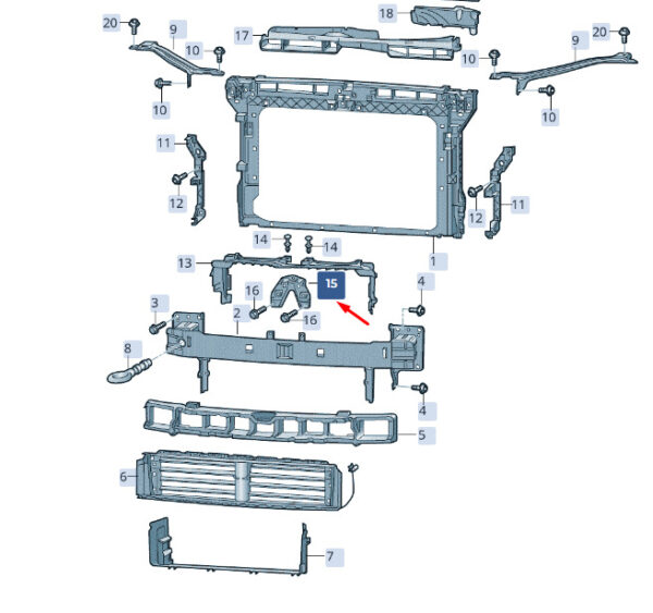 3V0805489B - NEW SKODA SUPERB MK3 FRONT PANEL SUPPORT 3V0805489B