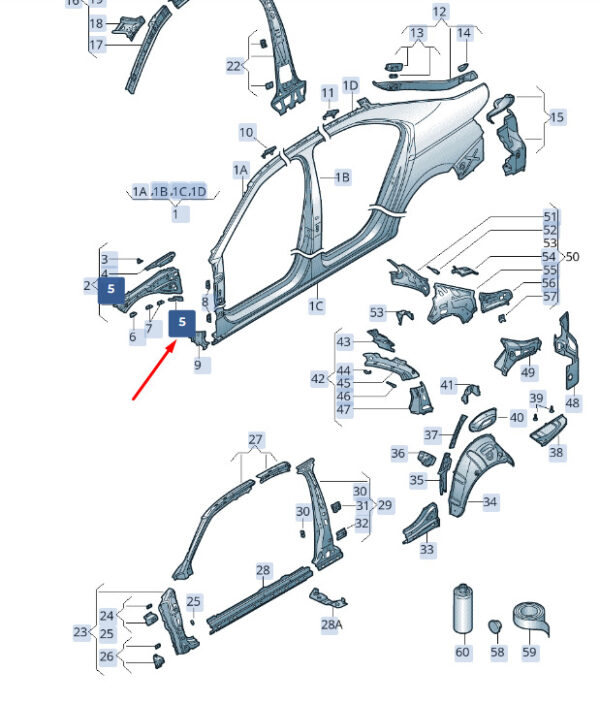 3V0810239 - SKODA SUPERB MK3 Front Left Side Panel Bracket 3V0810239 NEW GENUINE