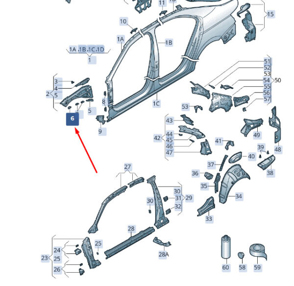 3V0810379 - New SKODA SUPERB MK3 Front Fender Bracket 3V0810379