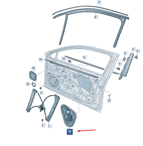 3V0837915H - NEW ŠKODA SUPERB MK3 FRONT LEFT DOOR SIDE PLATE 3V0837915H ORIGINAL