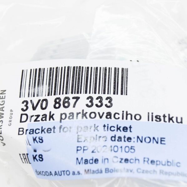 3V0867333 - SKODA SUPERB MK3 Left Park Ticket Retainer 3V0867333 NEW GENUINE