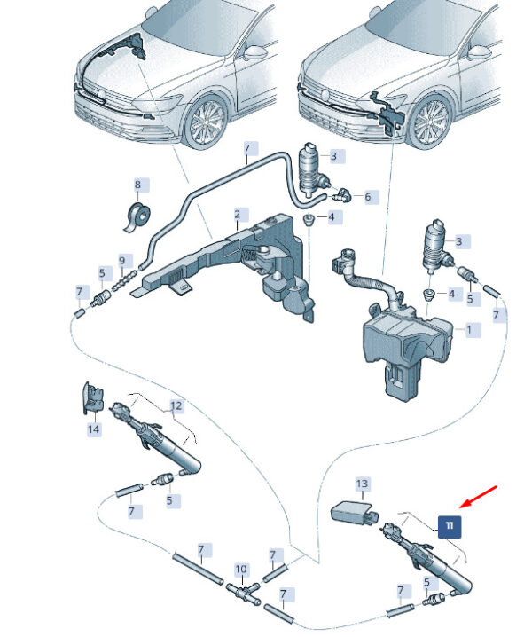 3V0955965A - ŠKODA SUPERB MK3 headlight washing system lifting cylinder left 3V0955965A NEW