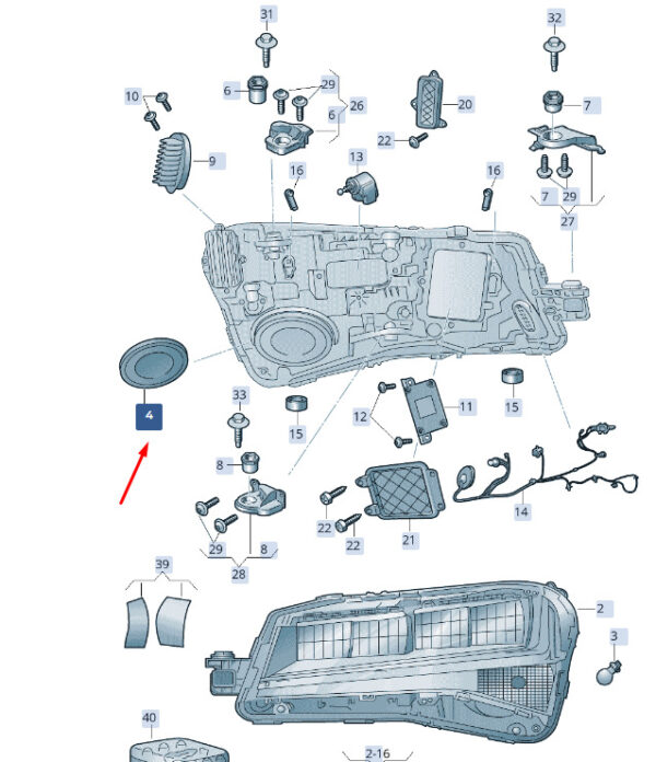3V1941607 - NEW ŠKODA SUPERB MK3 FRONT LEG COVER CAP 3V1941607 ORIGINAL