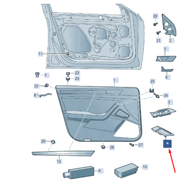 3V2867171WC4 - ŠKODA SUPERB MK3 handle top front left RHD 3V2867171WC4 NEW original