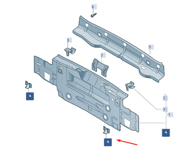 3V5804299 - NEW ŠKODA SUPERB MK3 REAR PANEL LENDING EYE 3V5804299A ORIGINAL