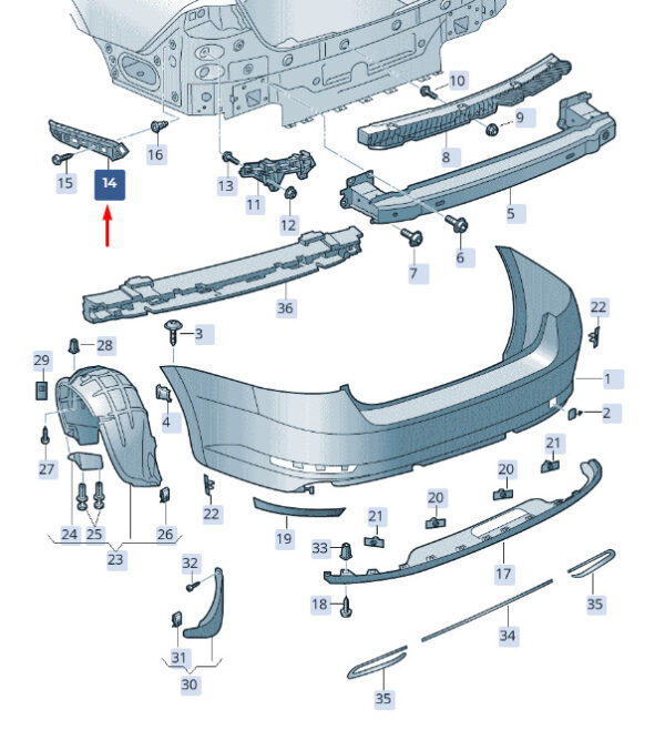 3V5807393 - NEW ŠKODA SUPERB MK3 REAR LEFT BUMPER INSTRUCTIONS 3V5807393 ORIGINAL