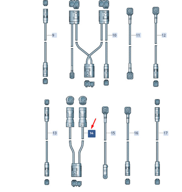 3V9035723AA - ŠKODA SUPERB MK3 Antenna Cable 3V9035723AA, Original