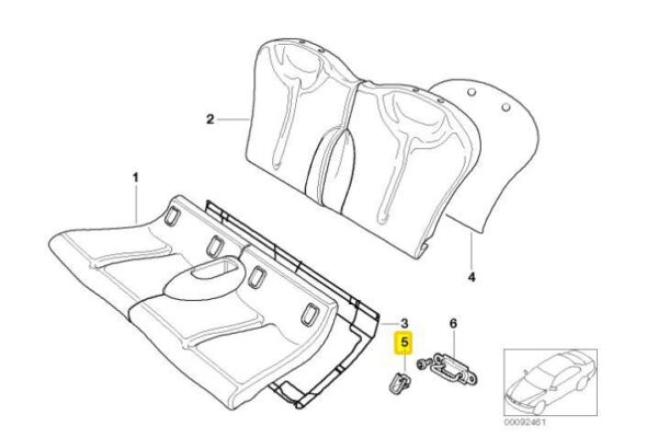 52207043174 - NEW MINI COOPER R50 R52 R53 REAR SEAT ISOFIX COVER SET PAIR LR ORIGINAL