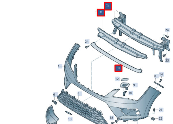 575807109E - New SEAT ATECA KH7 Front Bumper Crash Reinforcement Bar 575807109E Genuine