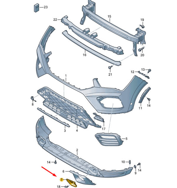 5758076819B9 - Seat Ateca Front Left Bumper End Cap 5758076819B9, Genuine Part