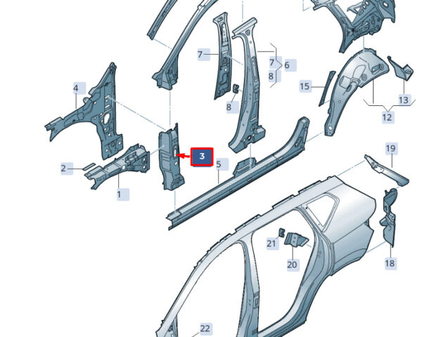 575809203 - SEAT Ateca KH7 A-Column Front Left Inside 575809203 NEW ORIGINAL