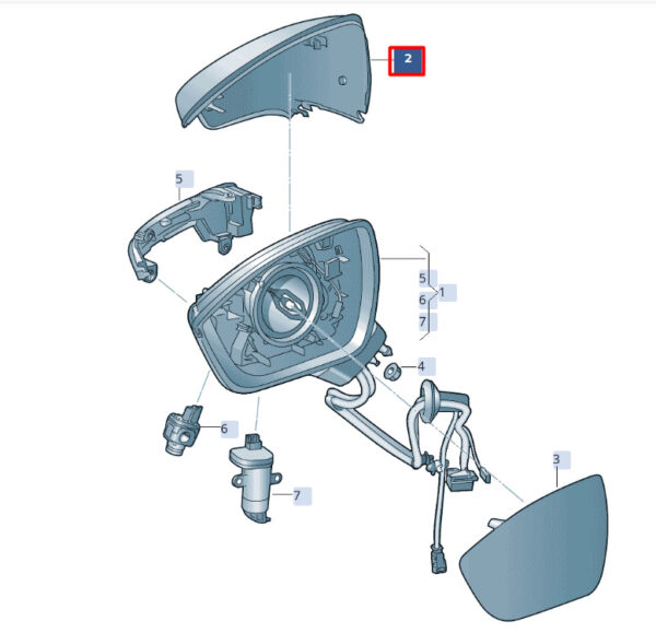 575857537DGRU - NEW SEAT ATECA KH7 FRONT LEFT DOOR MIRROR COVER CAP 575857537DGRU