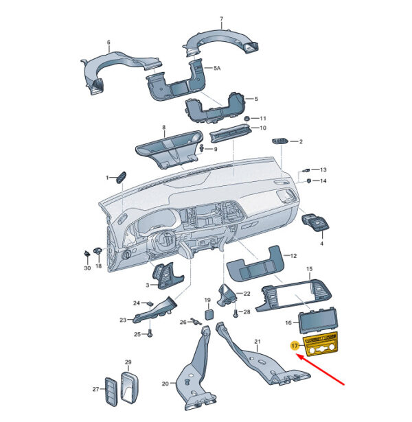 575858060EBYY - SEAT Ateca KH7 centre ventilation housing 575858060EBYY NEW ORIGINAL