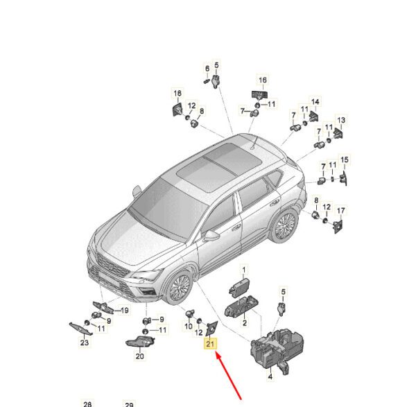 575919488BGRU - NEW SEAT ATECA KH7 FRONT RIGHT BUMPER PDC SENSOR HOLDER 575919488BGRU