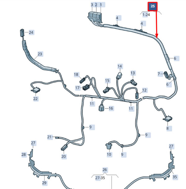 575971145AD - NEW SEAT ATECA KH7 REAR SWING WIRING HARNESS 575971145AD GENUINE