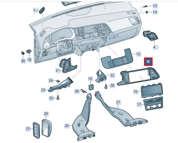 576819110ADBO - NEW SEAT ATECA KH7 CENTER LEIR WINDHOUSE HOHNE LHD 576819110ADBO ORIGINAL