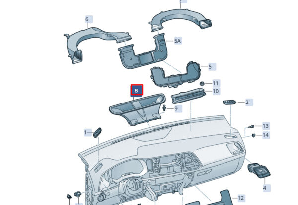 576819347 - NEW SEAT ATECA KH7 INTERMEDIATE PIECE AIR GUIDE CHANNEL LHD 576819347 ORIGINAL