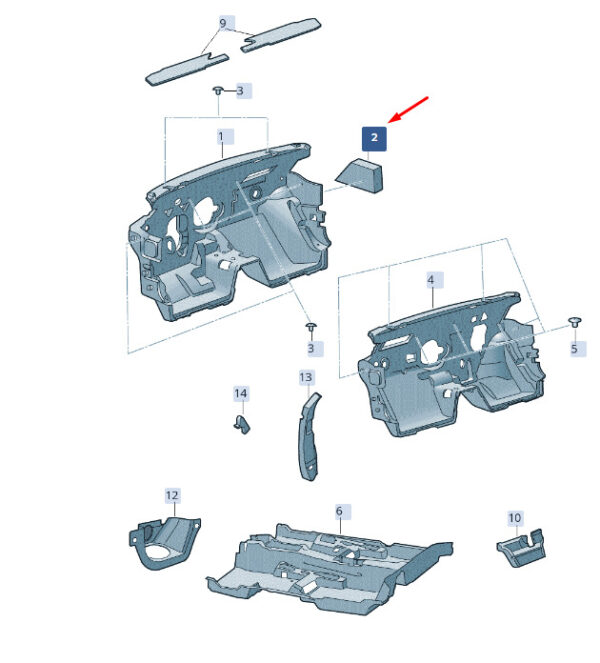 5E1863949C - NEW ŠKODA SUPERB MK3 FRONT PANEL NOISE INSULATION 5E1863949C ORIGINAL