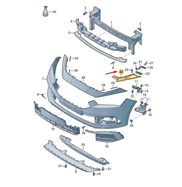 5FA8070559B9 - SEAT LEON MK4 FRONT LEFT BUMPER BRACKET 5FA8070559B9 NEW