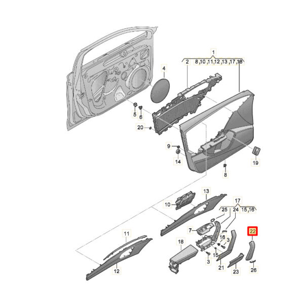 5FA867198BWWT - NEW SEAT LEON KL1 - SLIDING 5FA867198BWWT ORIGINAL