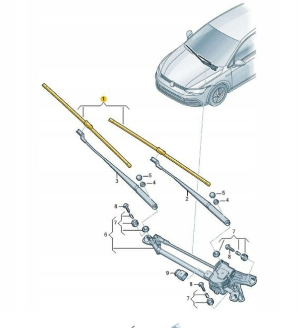 5FB998002 - New Seat Leon KL1 Front Wiper Arms 5FB998002 Genuine