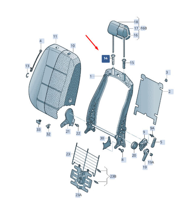 5G0881920WC4 - ŠKODA SUPERB MK3 headrest guide for front seats 5G0881920WC4, original part