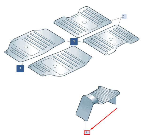 5JA061580 - ŠKODA RAPID NH Rear Tunnel Rubber Carpet 5JA061580, New, Original
