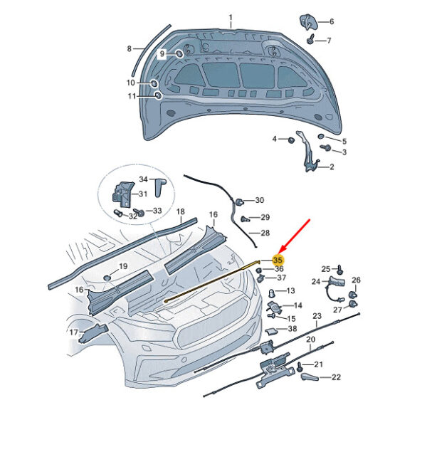 5LA823363 - ŠKODA ŠKODA ENYAQ IV bonnet valve mount 5LA823363, original part