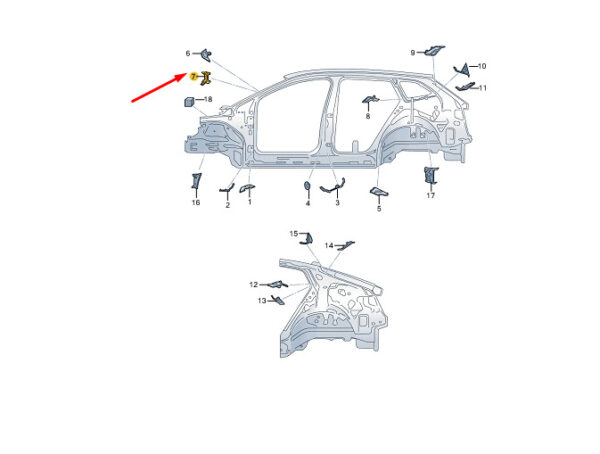5LA864623A - ŠKODA ENYAQ IV A-pillar outer plate 5LA864623A NEW ORIGINAL