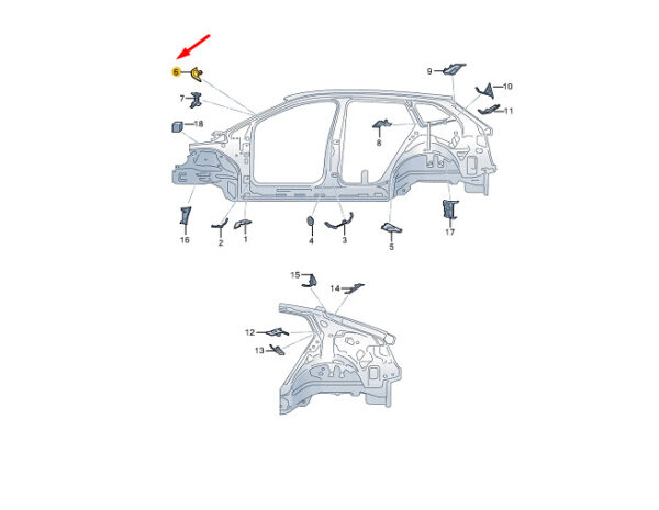 5LA864624 - New SKODA ENYAQ iV Right Upper Inner A Pillar Panel 5LA864624 GENUINE