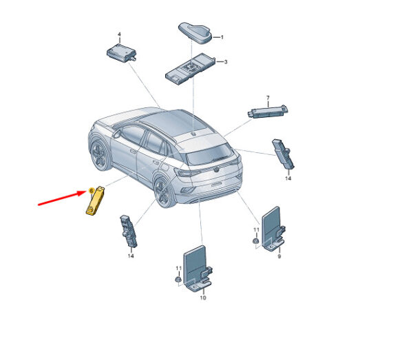 5LG035577A - New SKODA ENYAQ iV Left Upper Antenna FM2/DAB1 Amplifier 5LG035577A Genuine