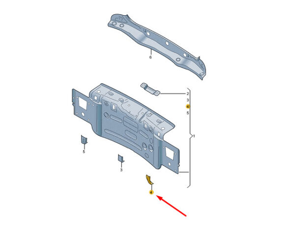 5LG807125 - New SKODA ENYAQ iV Retaining Plate for Rear Cross Panel Left 5LG807125 Genuine