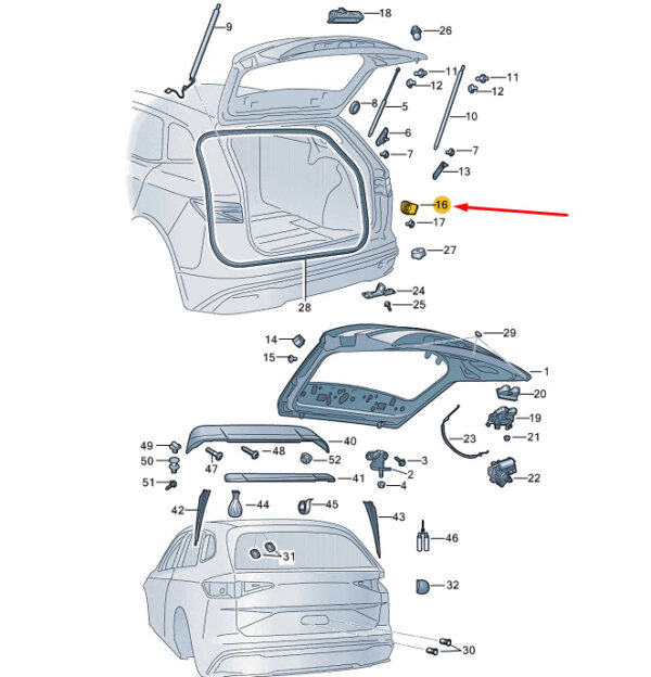 5LG827490A - New SKODA ENYAQ iV Rear Lid Stop 5LG827490A Genuine