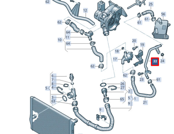 5Q0121070BQ - Seat Ateca KH7 coolant hose 5Q0121070BQ NEW ORIGINAL