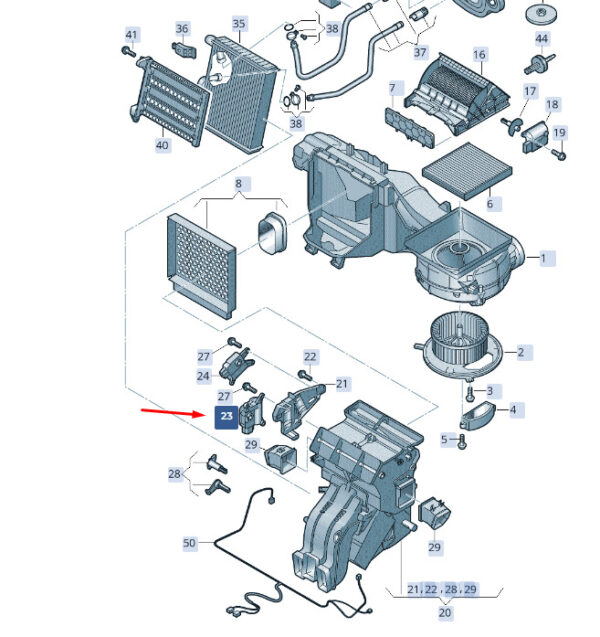 5Q0898511 - ŠKODA SUPERB MK3 temperature controller left flap control motor 5Q08988511 part