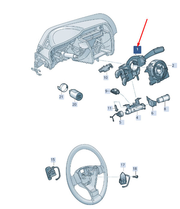 5Q0953502ATIGI - ŠKODA SUPERB MK3 Steering Column Combo Switch 5Q0953502ATIGI NEW REAL