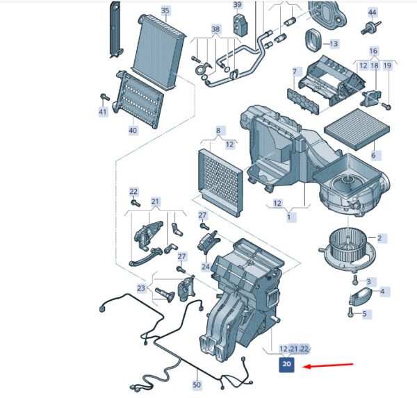 5Q2819353E - New SKODA SUPERB MK3 Air Distributor Housing RHD 5Q2819353E Genuine