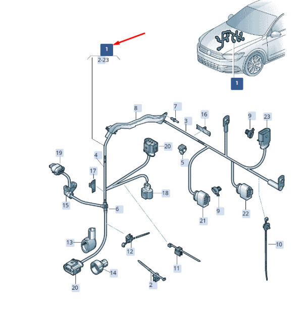 5Q2971111AA - NEW ŠKODA SUPERB MK3 ELECTRO-MECHAN. SERVO STEERING WIRING 5Q29711AAA