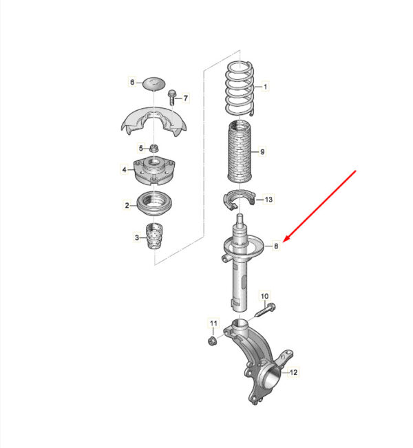 5Q3413031E - Seat Ateca KH7 front gas pressure shock absorber 5Q3413031E NEW ORIGINAL