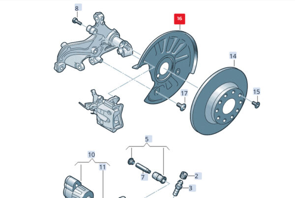 5WA615611 - NEW SKODA OCTAVIA IV NX3 NN3 REAR LEFT BRAKE BRAKE CALIPER WELDING 5WA615611