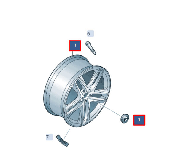6F0601025EKT2 - SEAT Ibiza V KJ1 wheel cap, aluminum trim, 6F0601025EKT2, original part