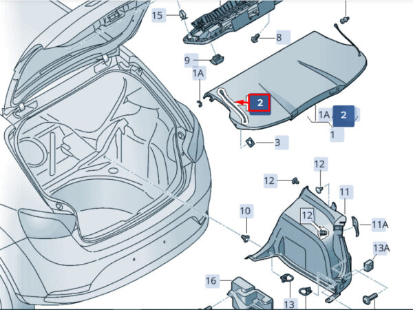 6F0863447B9B9 - SEAT Ibiza V KJ1 rear luggage compartment rack retaining belt 6F0863447B9B9part