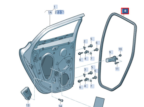 6F0867368C9B9 - SEAT IBIZA V KJ1 Rear Right Door Seal Rubber 6F0867368C9B9 NEW GENUINE