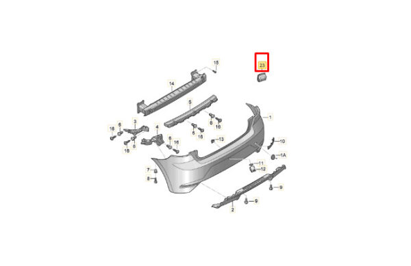 6F0898623A - New SEAT IBIZA V KJ1 REAR BUMPER MOUNTING KIT 6F0898623A GENUINE