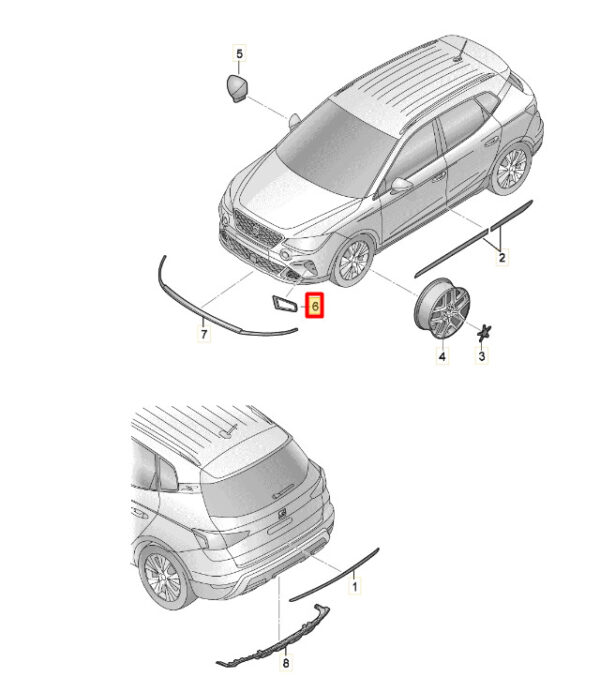 6F9071004E - New SEAT ARONA KJ7 Fog Light Trims Set 6F9071004E Genuine